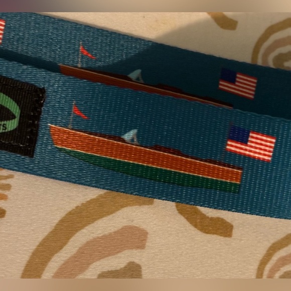 Wingo Mens Newport Belt D Ring 48" Strap Flag Chris craft Boat Nautical The Cape - Picture 4 of 5